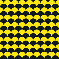 Modern black and yellow circular overlapping pattern &ndash; seamless, stylish, and perfect for branding, packaging, or digital design. Ideal for backgrounds or textures. Trendy and versatile.