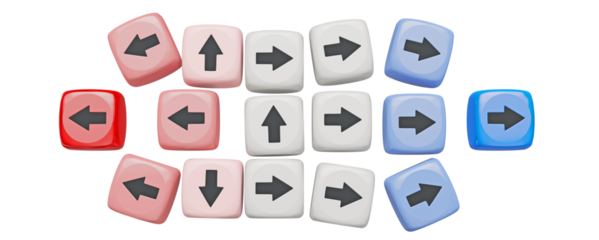 Two leaders with employees positioned between them, highlighting influence, management, and the competitive confrontation between managers. Isolated on transparent background. 3D illustration.