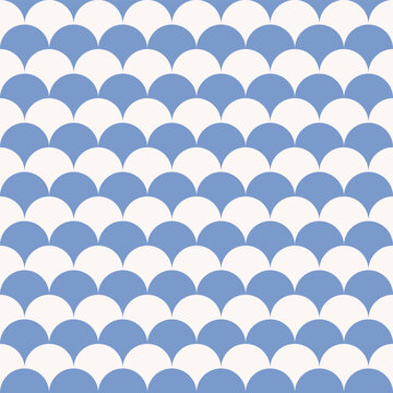 Modern blue and white circular overlapping pattern &ndash; seamless, stylish, and perfect for branding, packaging, or digital design. Ideal for backgrounds or textures. Trendy and versatile.