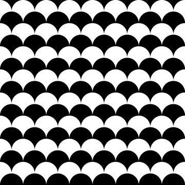 Modern black and white circular overlapping pattern &ndash; seamless, stylish, and perfect for branding, packaging, or digital design. Ideal for backgrounds or textures. Trendy and versatile.