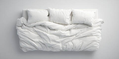 Obraz premium Blank top view bedsheet mockup banner