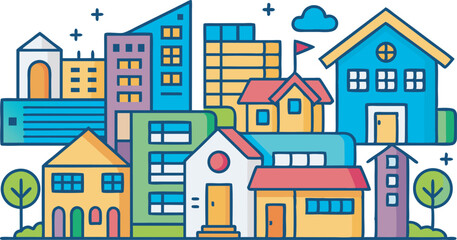 Fototapeta premium Real estate icon set vector art illustration 1