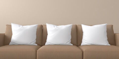 Blank white pillow mockup banner