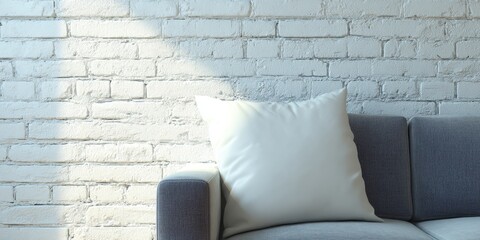 Blank white pillow mockup banner