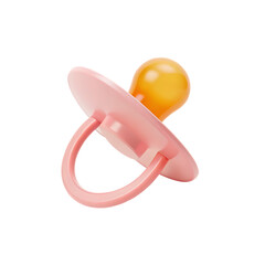 Pink baby pacifier isolated on a white background png ai generated