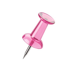 Pink push pin isolated on a white background png ai generated