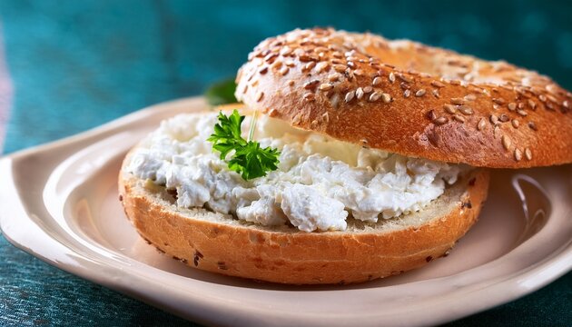 cottage cheese bagel sandwich