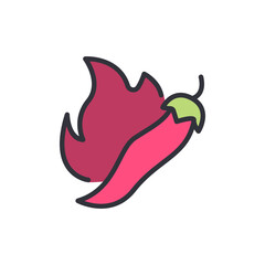 Burning Chili Pepper Illustration Symbolizing Hot And Spicy Flavors