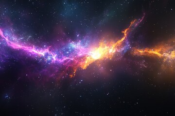 Fototapeta premium A vibrant cosmic nebula, showcasing swirling colors and stellar dust.