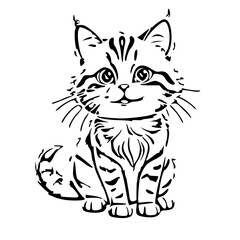 Obraz premium vector illustration of a cat