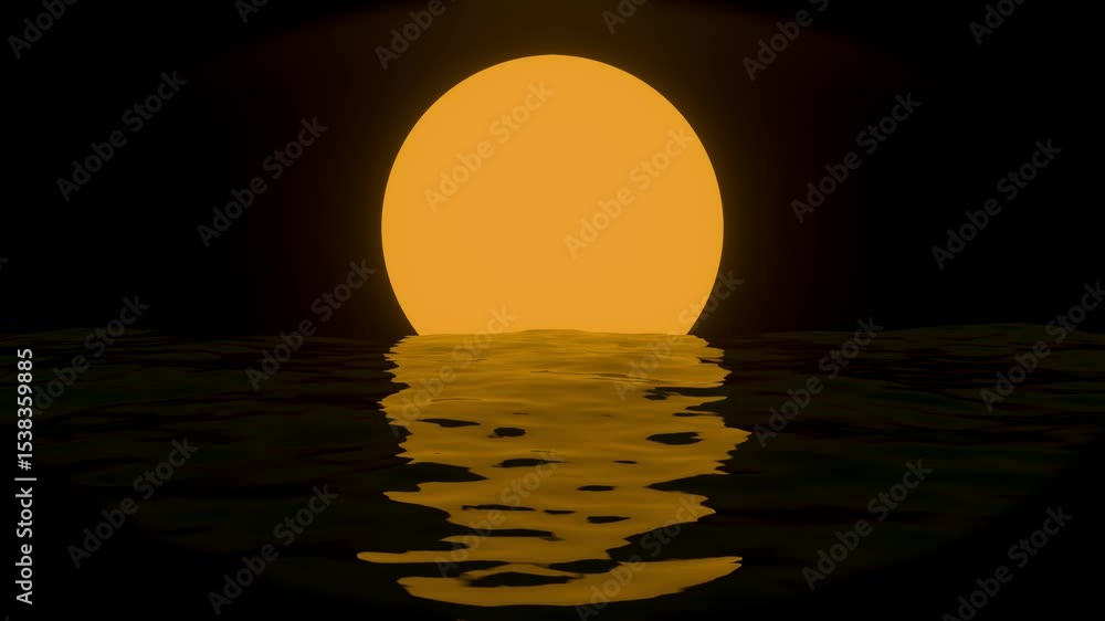 Poster sunset over the sea loop animated background