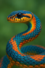 Fototapeta premium close up of a green snake