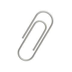 Silver paperclip isolated on a white background png ai generated