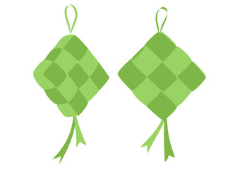 Ketupat or rice dumpling is a local delicacy during the festive season. Ketupats, a cooking rice wraped with young coconut leaves.