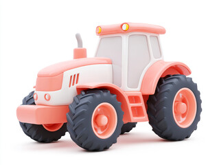 Obraz premium Pink cartoon tractor