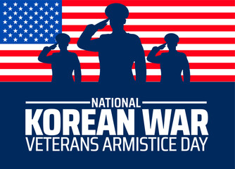National Korean War Veterans Armistice Day background, banner or poster design template. observed every year in july. Holiday concept. Use to any Template, card, poster, placard, template.