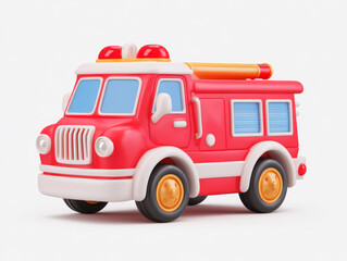 Red cartoon fire truck