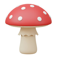 Enchanted Red Mushroom A Digital Rendering transparent background
