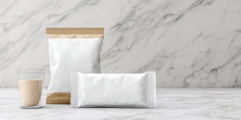 Blank white snack bar mockup banner