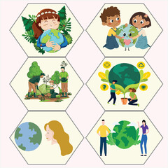 Naklejka premium the environment vector set one