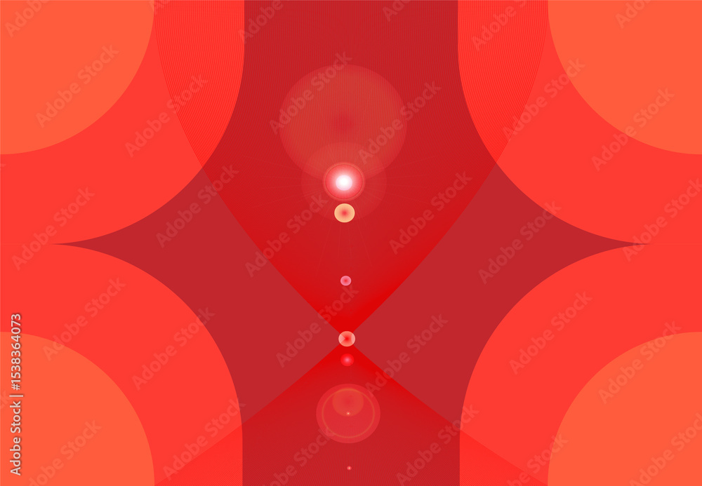 Aufkleber abstract red background with circles and waves modern presentation template