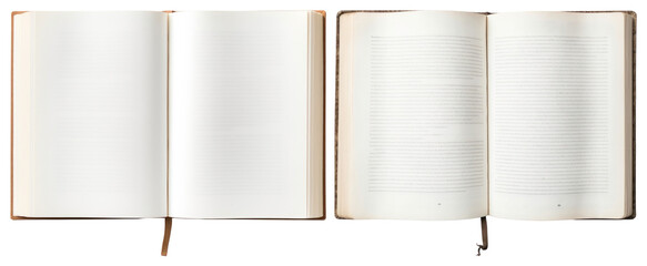 PNG Open books with blank pages, element set on transparent background