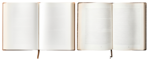 PNG Open books with blank pages, element set on transparent background