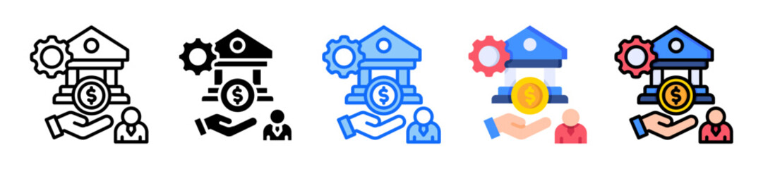 Banking Service Icon Multiple Style