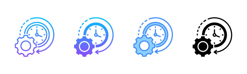 Time Efficiency Multi Style Icon Set