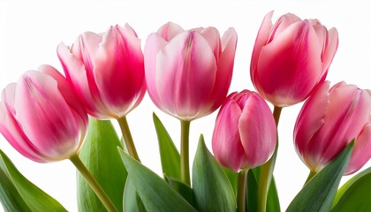 Fototapeta premium pink tulips isolated on transparent background