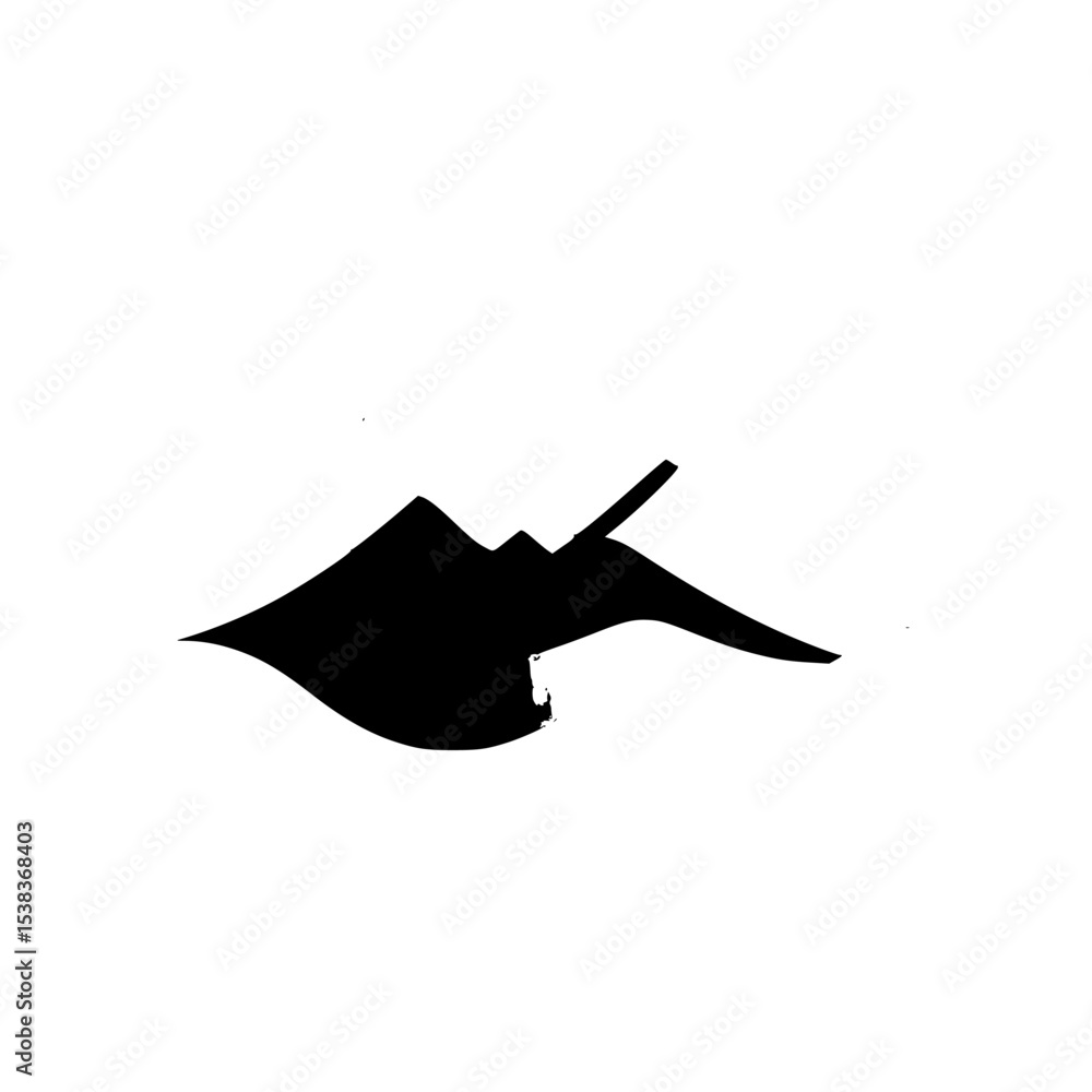Poster set of black icons featuring a mountain and a stylized wave with a contrasting sharp element
