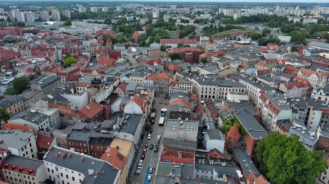 Castle Ruins in Toruń with a View of the Old Town on the Vistula River, Poland.