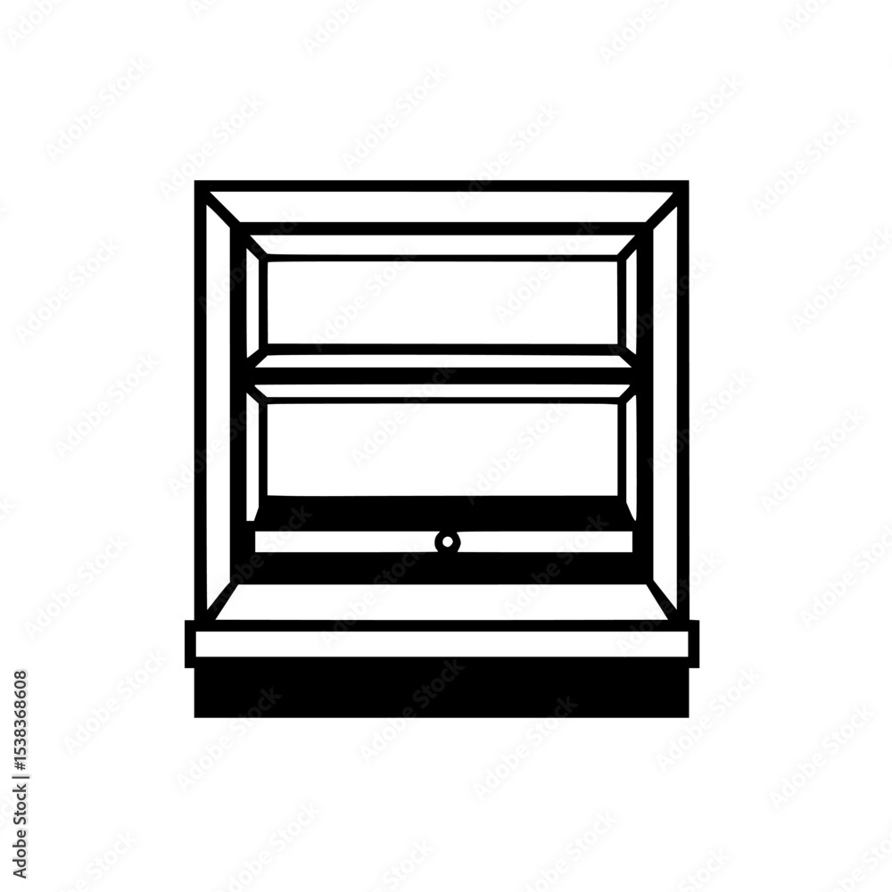 Poster black icon representing a simple shelf design suitable for various applications in modern contexts a