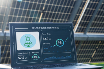 Advanced solar power monitoring system with real-time data tracking, efficiency analysis, and...
