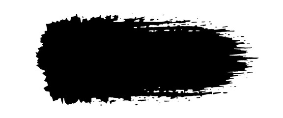 Vector stylish black brushstroke banner with ink splash	