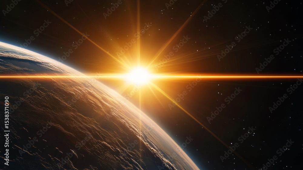 Poster realistic bright lens flare effect in high definition with glowing light beams, glare, bokeh circles