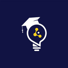 A graduate's innovative idea concept. education logo. 