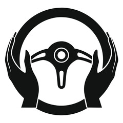 Steering Wheel with Hands Icon (Filled)

