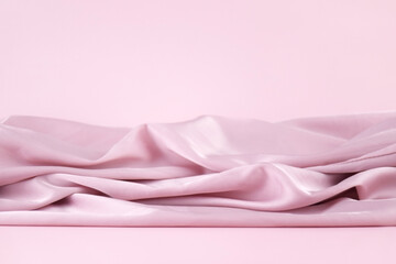 Pink chiffon fabric texture for background.