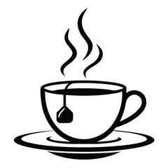  Hot Tea Cup Icon with Tea Bag (Filled)