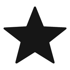 Black Five-Pointed Star Icon on White Background