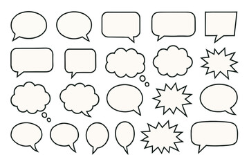 Fototapeta premium Blank Comic Style Speech and Thought Bubbles Collection
