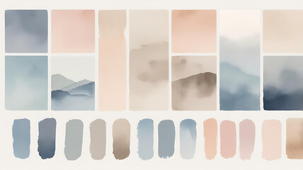 Misty Mountain Watercolor Textures A Collection of Soft Hues and Landscapes