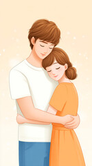 Obraz premium Couple hugging each other
