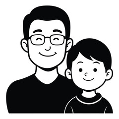 Father and Child Smiling Together