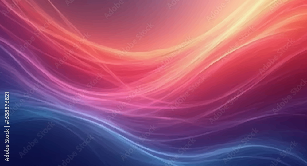 Aufkleber abstract purple and pink backgrounds with flowing light waves creating a modern fractal pattern illu