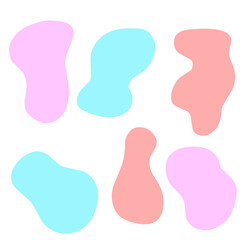 Color liquid blob shapes, Colorful pastel vector organic random forms, fluid silhouette, simple smooth ink stain. Highlight for social media stories