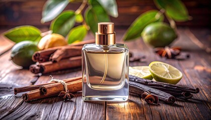 A premium artisanal fragrance concept, presented Glass bottle elegance of product photoshoot " AI generator "
