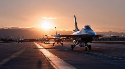 fighter jet on runway