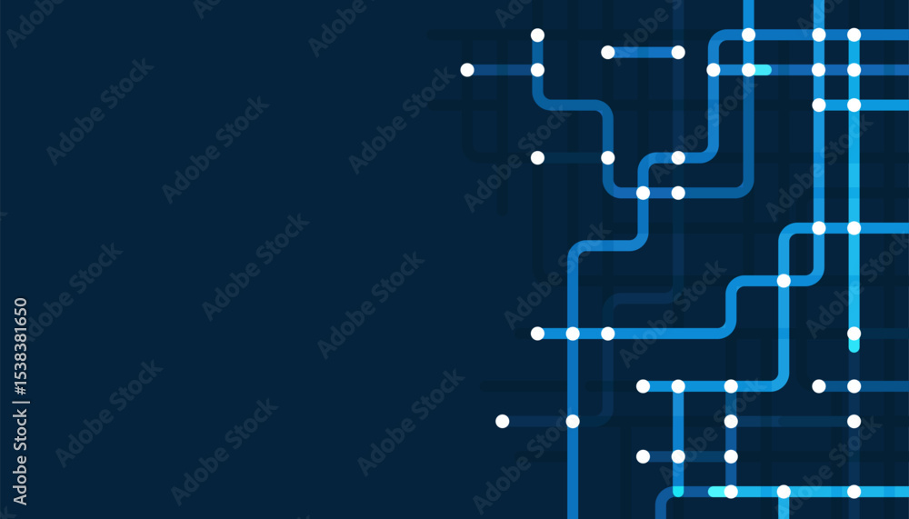 Poster circuit connect lines. network technology and connection concept. decentralized network nodes connec